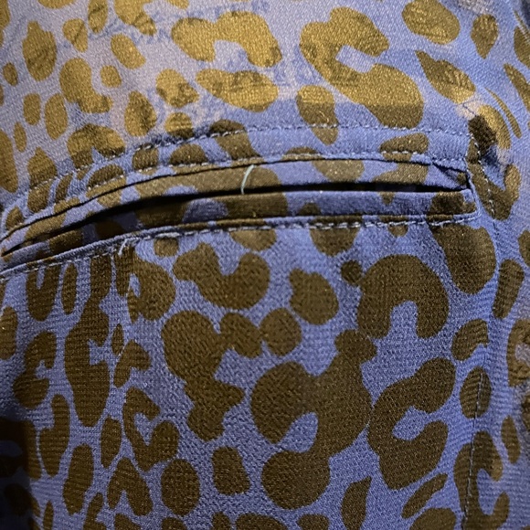 Women’s sheer blue and black leopard print blouse - Picture 5 of 10